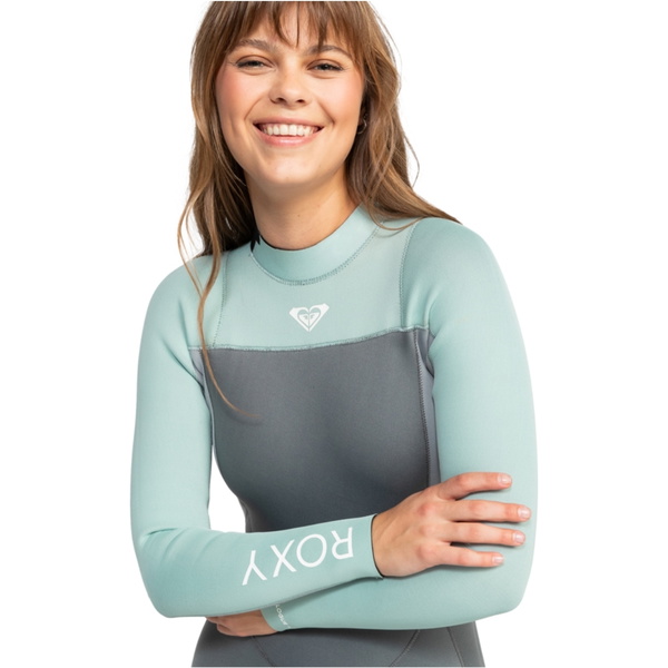 2025 Roxy Womens Prologue 4/3mm Back Zip Wetsuit ERJW103167 - Ice Green